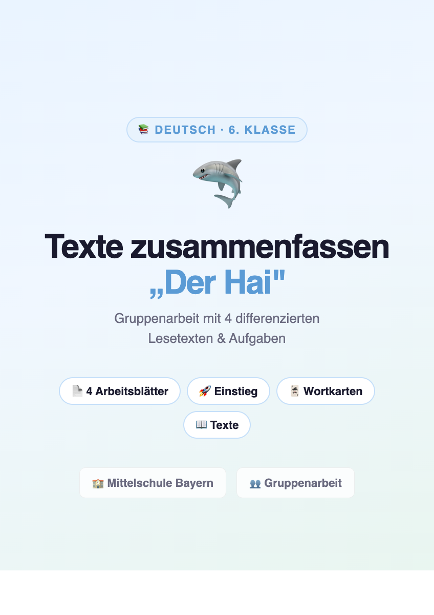 Texte zusammenfassen – Der Hai